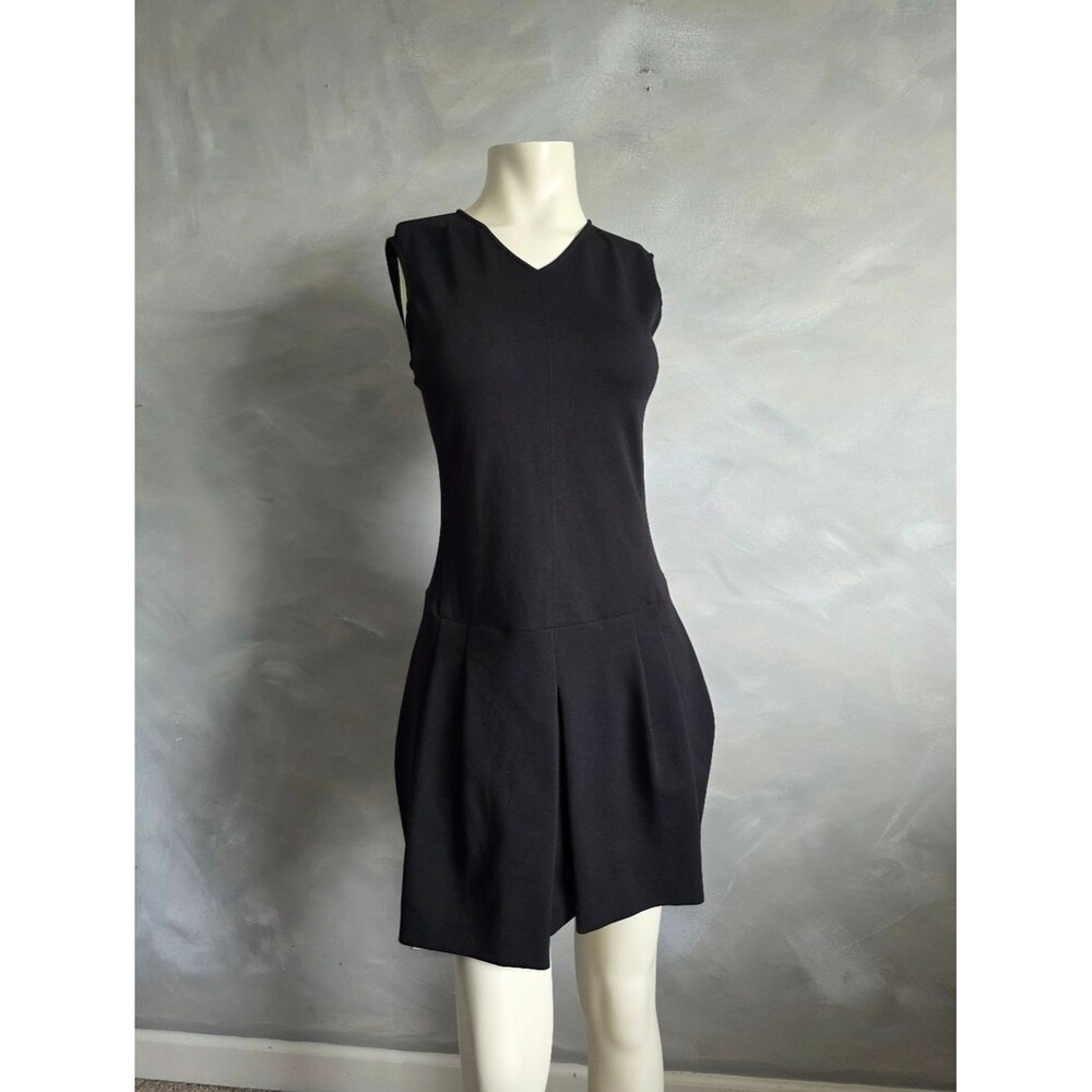 Vince Sleeveless Pleated-Skirt Mini-Dress LBD, Black Sz 4